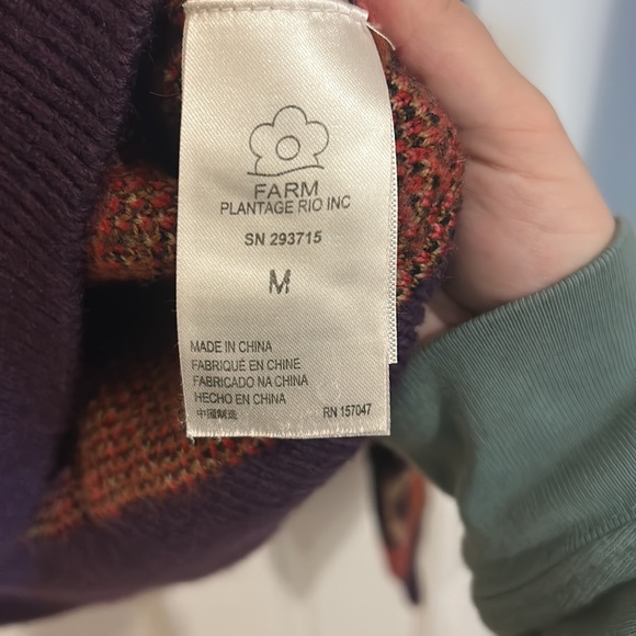 Farm Rio Stripes and Patch Sweater M - Picture 4 of 8